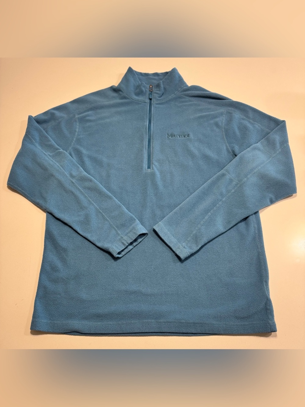 Marmot Mens Jacket LRG Blue 1/4 Zip Jumper Fleece Pullover Hiking Outdoor Knit